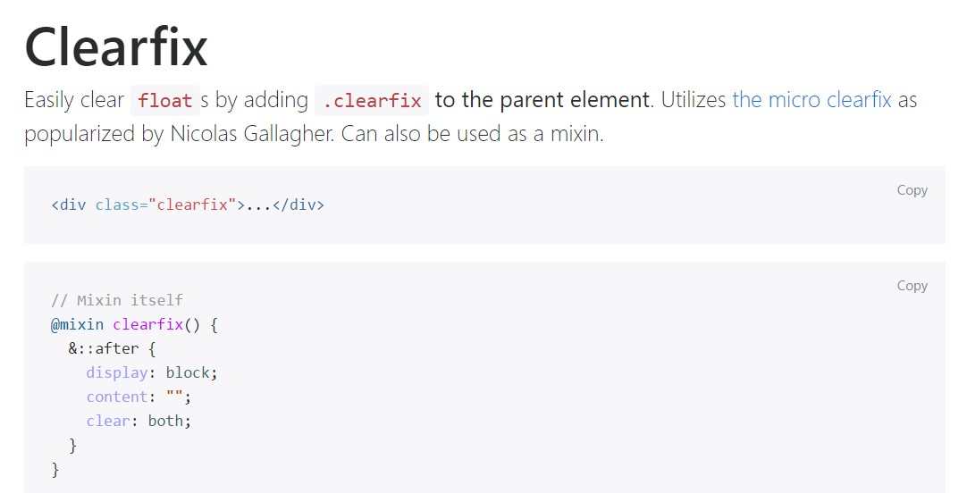 Bootstrap clearfix  formal  documents