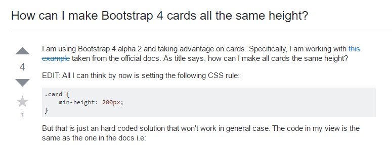 Insights on  precisely how can we  establish Bootstrap 4 cards just the  identical  height?