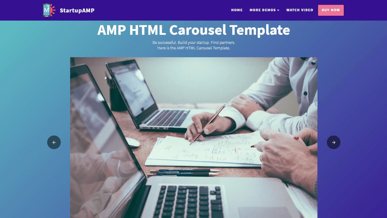 AMP HTML Sliders and Videos Template